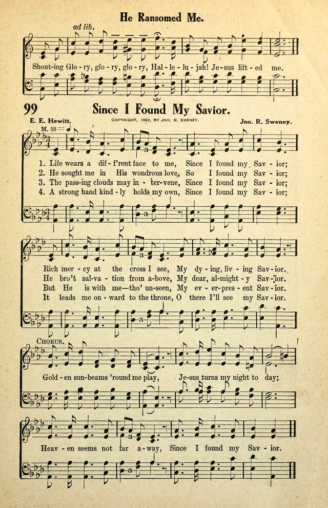 Awakening Songs for the Church, Sunday School and Evangelistic Services page 99