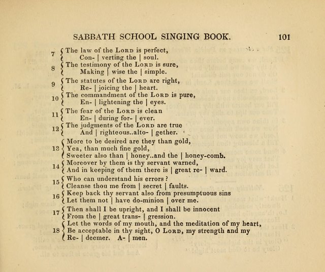 The American Sabbath School Singing Book: containing hymns, tunes, scriptural selections and chants, for Sabbath schools page 101
