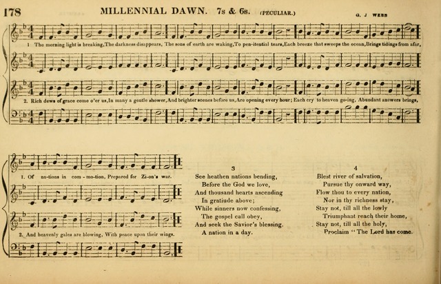 The American Vocalist: a selection of tunes, anthems, sentences, and hymns, old and new: designed for the church, the vestry, or the parlor; adapted to every variety of metre in common use. (Rev. ed.) page 178