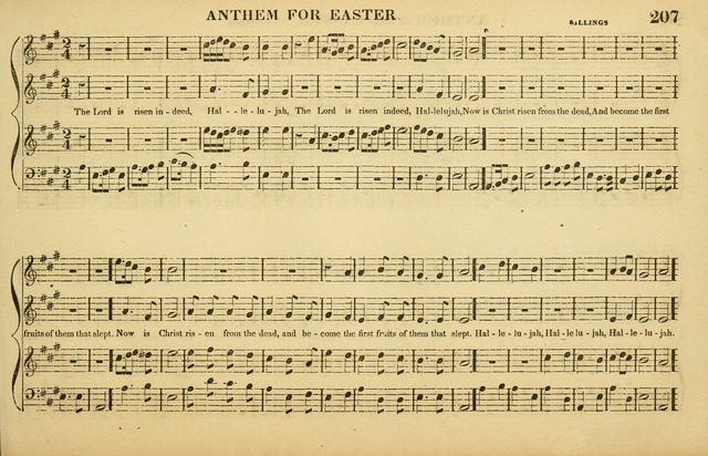 The American Vocalist: a selection of tunes, anthems, sentences, and hymns, old and new: designed for the church, the vestry, or the parlor; adapted to every variety of metre in common use. (Rev. ed.) page 207