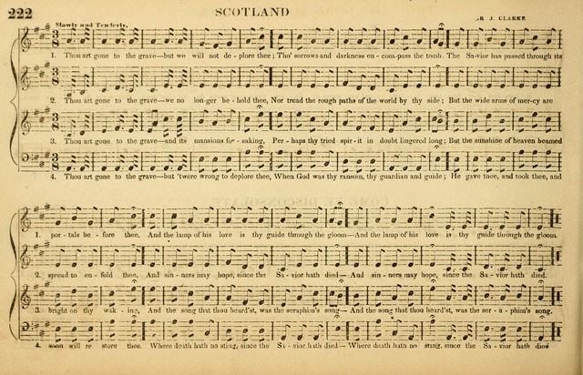 The American Vocalist: a selection of tunes, anthems, sentences, and hymns, old and new: designed for the church, the vestry, or the parlor; adapted to every variety of metre in common use. (Rev. ed.) page 222