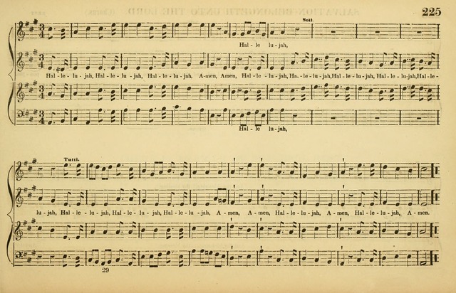 The American Vocalist: a selection of tunes, anthems, sentences, and hymns, old and new: designed for the church, the vestry, or the parlor; adapted to every variety of metre in common use. (Rev. ed.) page 225