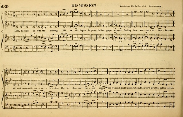 The American Vocalist: a selection of tunes, anthems, sentences, and hymns, old and new: designed for the church, the vestry, or the parlor; adapted to every variety of metre in common use. (Rev. ed.) page 230