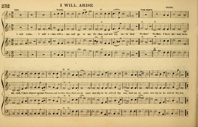The American Vocalist: a selection of tunes, anthems, sentences, and hymns, old and new: designed for the church, the vestry, or the parlor; adapted to every variety of metre in common use. (Rev. ed.) page 232