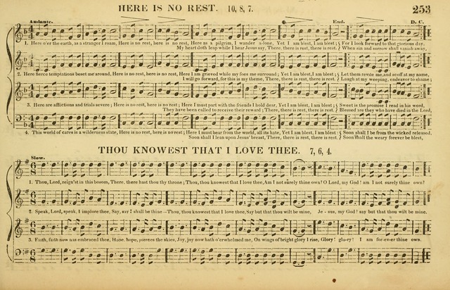 The American Vocalist: a selection of tunes, anthems, sentences, and hymns, old and new: designed for the church, the vestry, or the parlor; adapted to every variety of metre in common use. (Rev. ed.) page 253