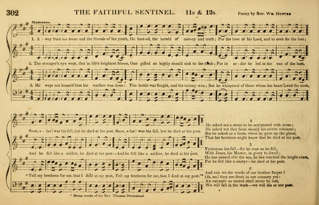 The American Vocalist: a selection of tunes, anthems, sentences, and hymns, old and new: designed for the church, the vestry, or the parlor; adapted to every variety of metre in common use. (Rev. ed.) page 302