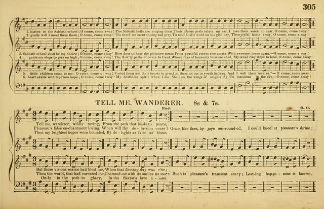 The American Vocalist: a selection of tunes, anthems, sentences, and hymns, old and new: designed for the church, the vestry, or the parlor; adapted to every variety of metre in common use. (Rev. ed.) page 305