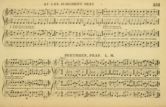 The American Vocalist: a selection of tunes, anthems, sentences, and hymns, old and new: designed for the church, the vestry, or the parlor; adapted to every variety of metre in common use. (Rev. ed.) page 353