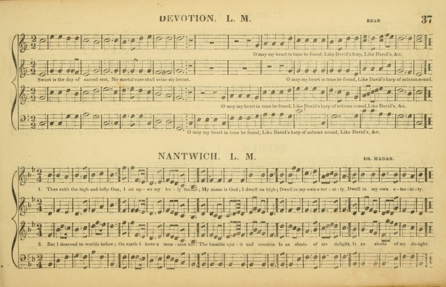 The American Vocalist: a selection of tunes, anthems, sentences, and hymns, old and new: designed for the church, the vestry, or the parlor; adapted to every variety of metre in common use. (Rev. ed.) page 37