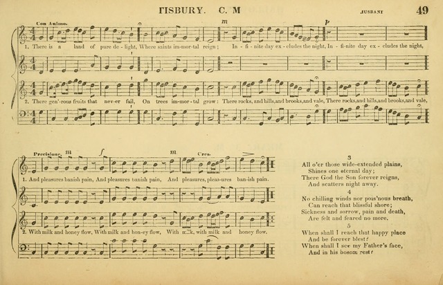 The American Vocalist: a selection of tunes, anthems, sentences, and hymns, old and new: designed for the church, the vestry, or the parlor; adapted to every variety of metre in common use. (Rev. ed.) page 49