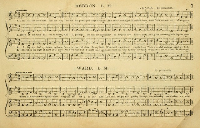The American Vocalist: a selection of tunes, anthems, sentences, and hymns, old and new: designed for the church, the vestry, or the parlor; adapted to every variety of metre in common use. (Rev. ed.) page 7