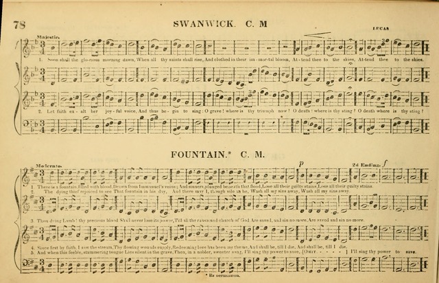 The American Vocalist: a selection of tunes, anthems, sentences, and hymns, old and new: designed for the church, the vestry, or the parlor; adapted to every variety of metre in common use. (Rev. ed.) page 78