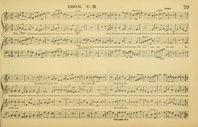 The American Vocalist: a selection of tunes, anthems, sentences, and hymns, old and new: designed for the church, the vestry, or the parlor; adapted to every variety of metre in common use. (Rev. ed.) page 79
