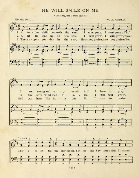 Buds and Blossoms for the Little Ones: a song book for infant classes or Sunday schools page 16