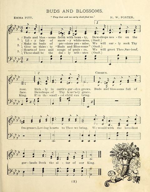 Buds and Blossoms for the Little Ones: a song book for infant classes or Sunday schools page 3