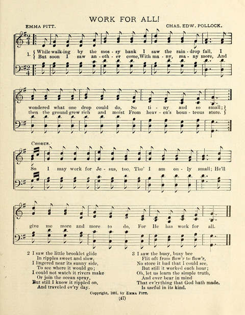 Buds and Blossoms for the Little Ones: a song book for infant classes or Sunday schools page 47