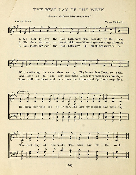 Buds and Blossoms for the Little Ones: a song book for infant classes or Sunday schools page 54