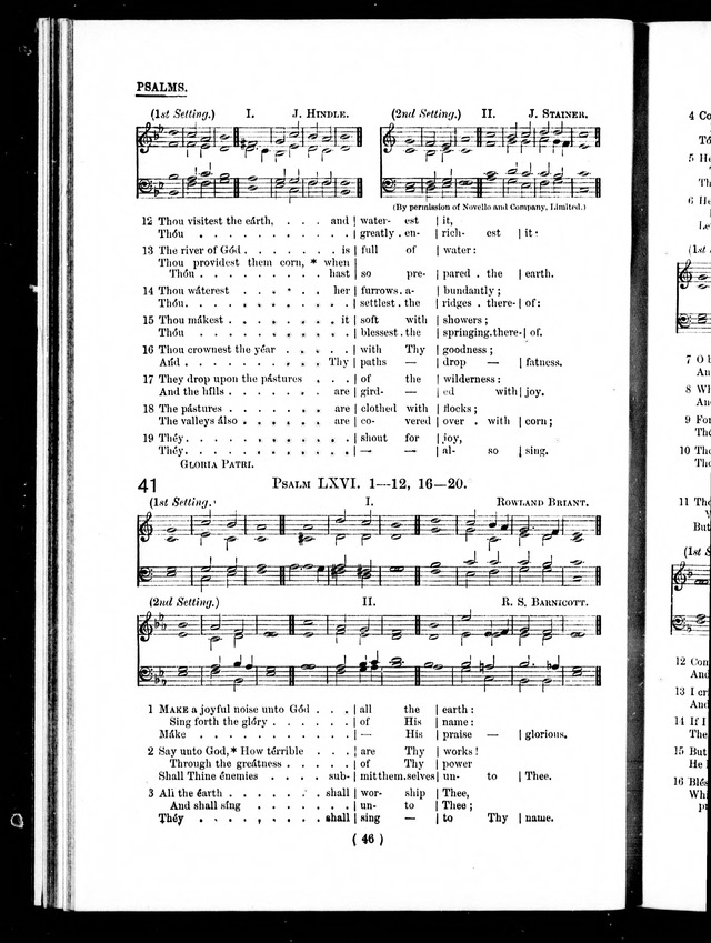 The Baptist Church Hymnal: chants and anthems with music page 46