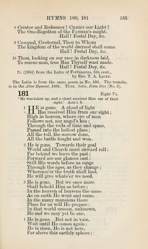 The Book of Common Praise: being the Hymn Book of the Church of England in Canada. Annotated edition page 185