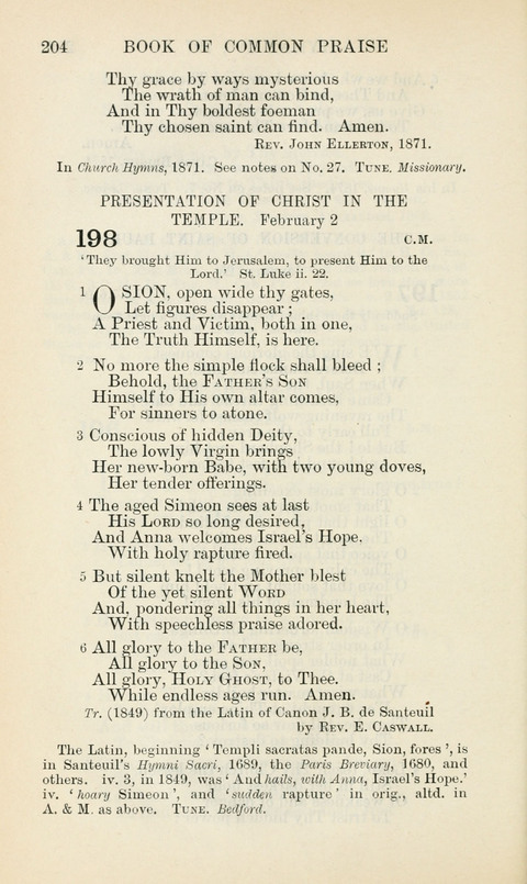 The Book of Common Praise: being the Hymn Book of the Church of England in Canada. Annotated edition page 204