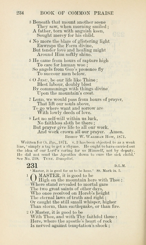 The Book of Common Praise: being the Hymn Book of the Church of England in Canada. Annotated edition page 234