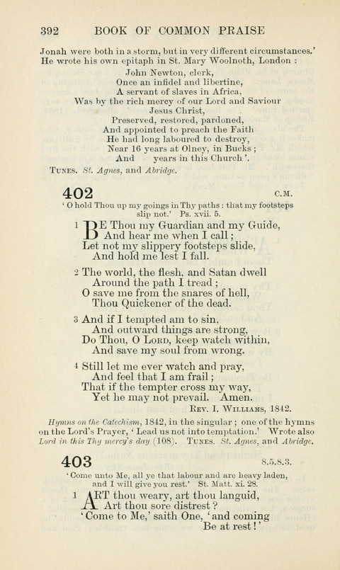 The Book of Common Praise: being the Hymn Book of the Church of England in Canada. Annotated edition page 392
