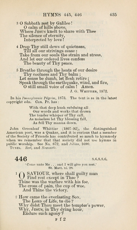The Book of Common Praise: being the Hymn Book of the Church of England in Canada. Annotated edition page 435