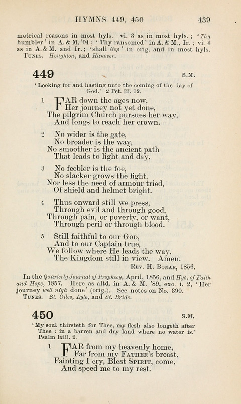 The Book of Common Praise: being the Hymn Book of the Church of England in Canada. Annotated edition page 439