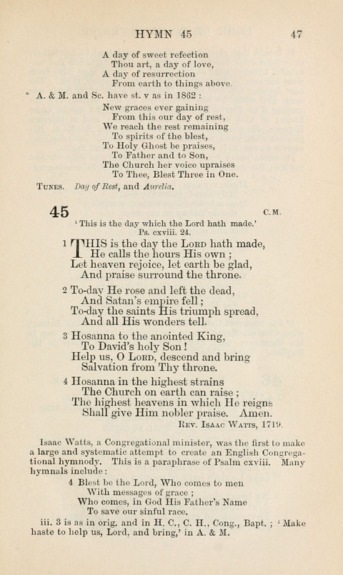 The Book of Common Praise: being the Hymn Book of the Church of England in Canada. Annotated edition page 47
