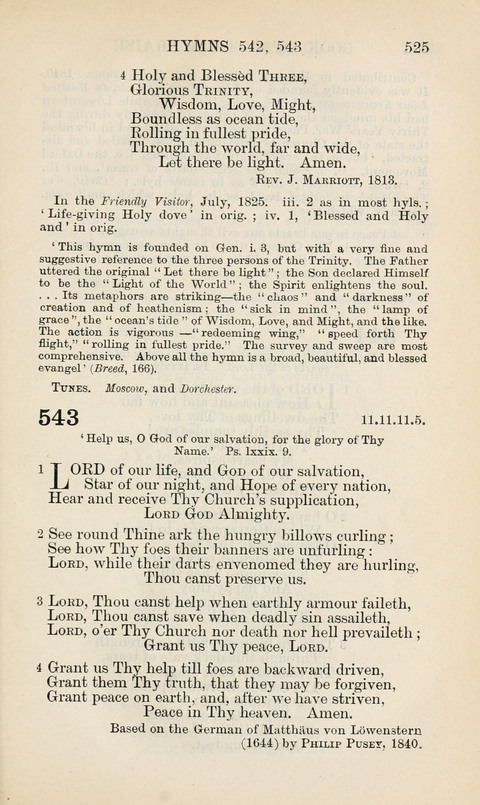 The Book of Common Praise: being the Hymn Book of the Church of England in Canada. Annotated edition page 525