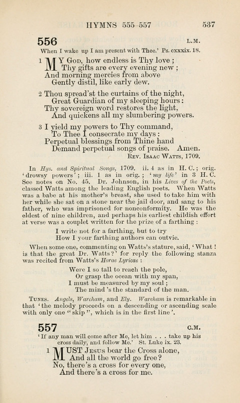 The Book of Common Praise: being the Hymn Book of the Church of England in Canada. Annotated edition page 537
