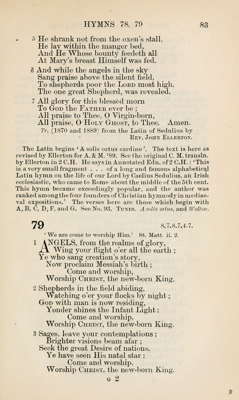The Book of Common Praise: being the Hymn Book of the Church of England in Canada. Annotated edition page 83