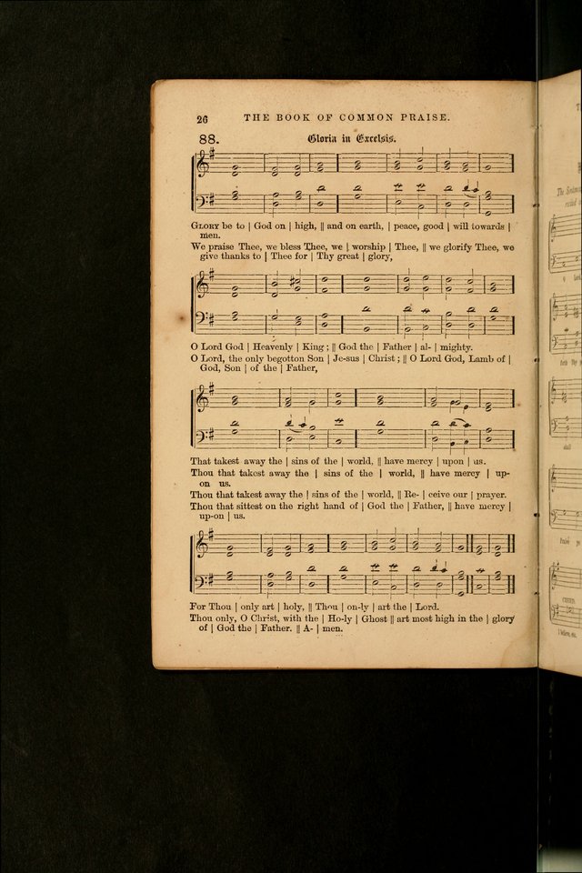 The Book of Common Praise: with music for the  Book of Common Prayer; for use in congregations and Sunday schools (Ed. B) page cover