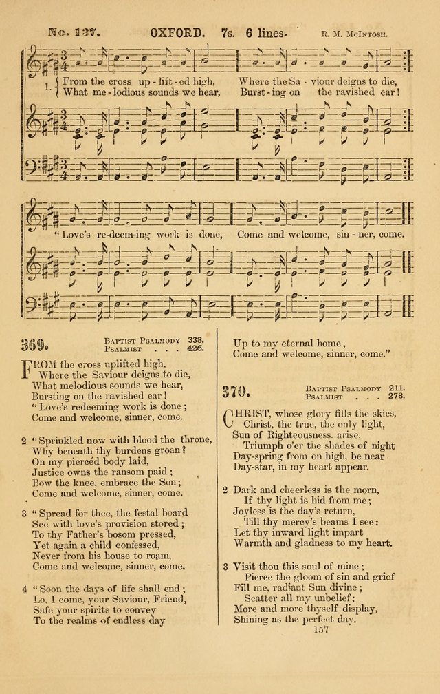 Baptist Chorals: a tune and hymn book designed to promote general congregational singing; containing one hundred and sixty four tunes adapted to about four hundred choice hymns  page 164