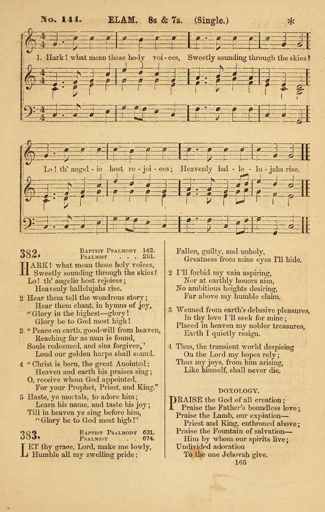 Baptist Chorals: a tune and hymn book designed to promote general congregational singing; containing one hundred and sixty four tunes adapted to about four hundred choice hymns  page 172