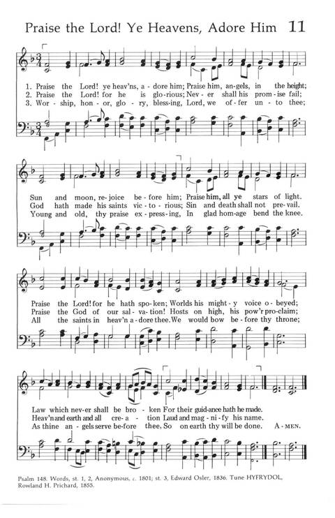 Baptist Hymnal (1975 ed) page 9