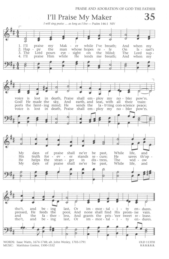 Baptist Hymnal 1991 page 31