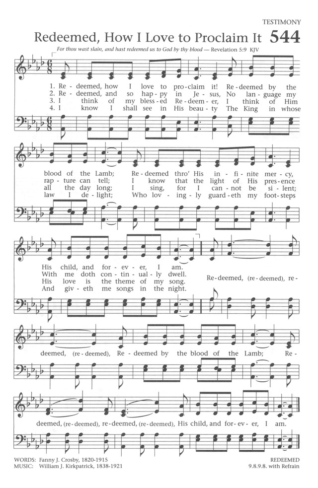 Baptist Hymnal 1991 page 485