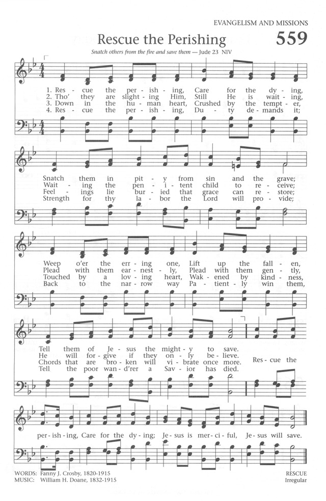 Baptist Hymnal 1991 page 499