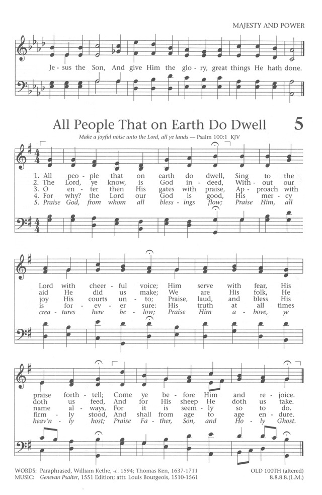 Baptist Hymnal 1991 page 5