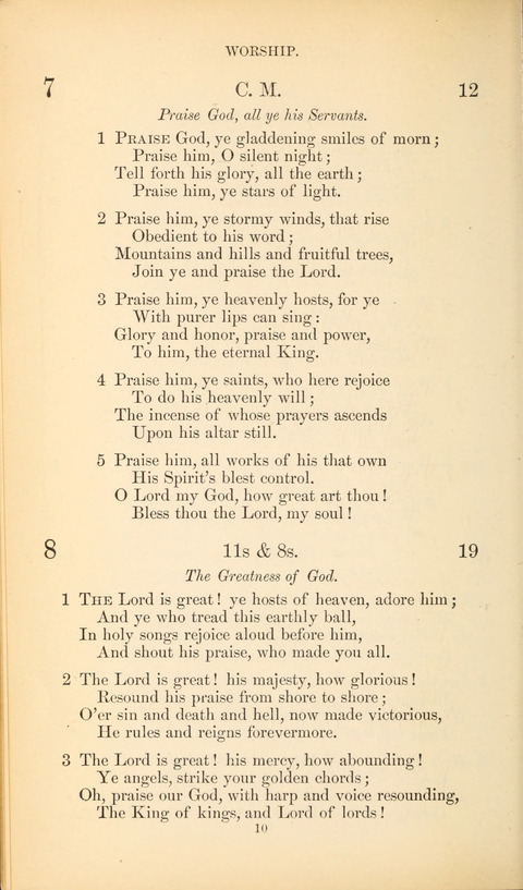 The Baptist Hymn Book page 10