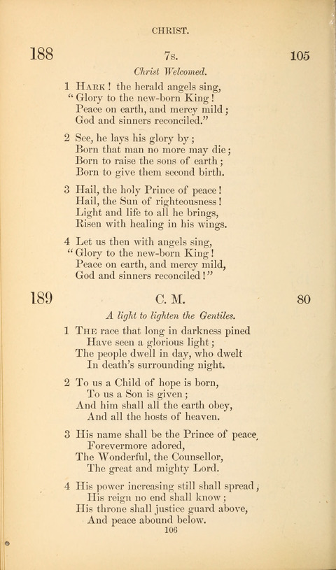 The Baptist Hymn Book page 106