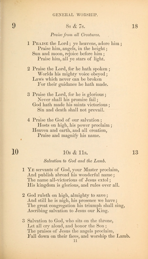 The Baptist Hymn Book page 11