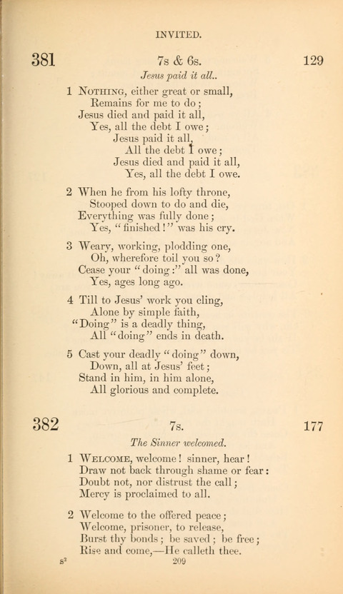 The Baptist Hymn Book page 209