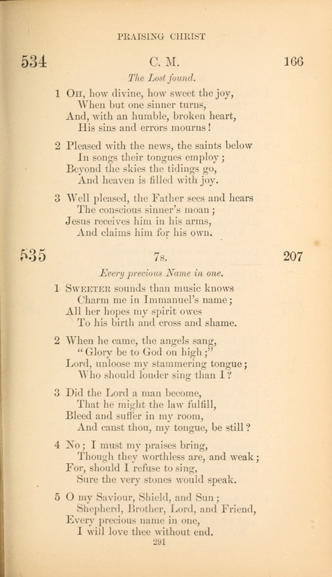 The Baptist Hymn Book page 291