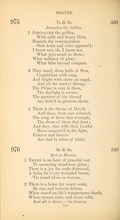 The Baptist Hymn Book page 526