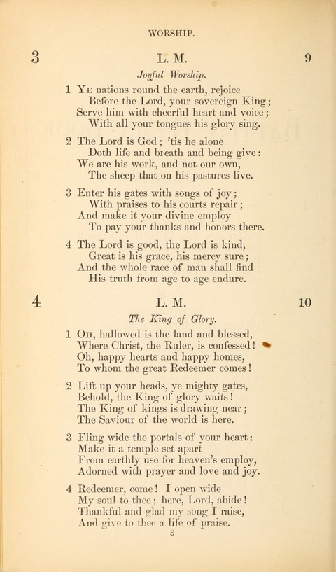 The Baptist Hymn Book page 8