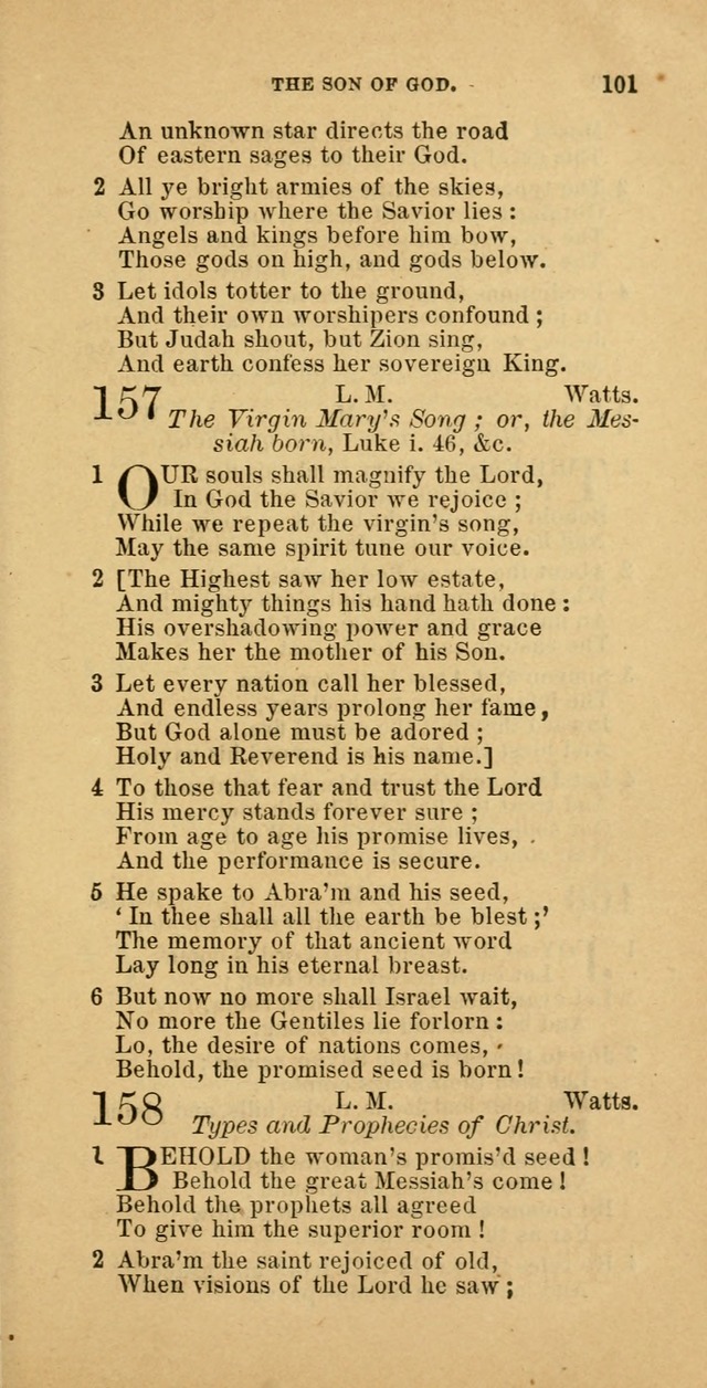 The Baptist Hymn Book: comprising a large and choice collection of psalms, hymns and spiritual songs, adapted to the faith and order of the Old School, or Primitive Baptists (2nd stereotype Ed.) page 101