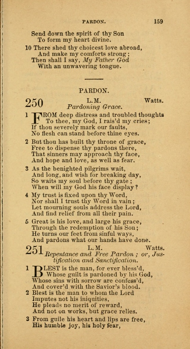 The Baptist Hymn Book: comprising a large and choice collection of psalms, hymns and spiritual songs, adapted to the faith and order of the Old School, or Primitive Baptists (2nd stereotype Ed.) page 159