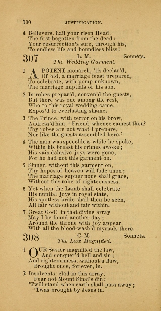 The Baptist Hymn Book: comprising a large and choice collection of psalms, hymns and spiritual songs, adapted to the faith and order of the Old School, or Primitive Baptists (2nd stereotype Ed.) page 190